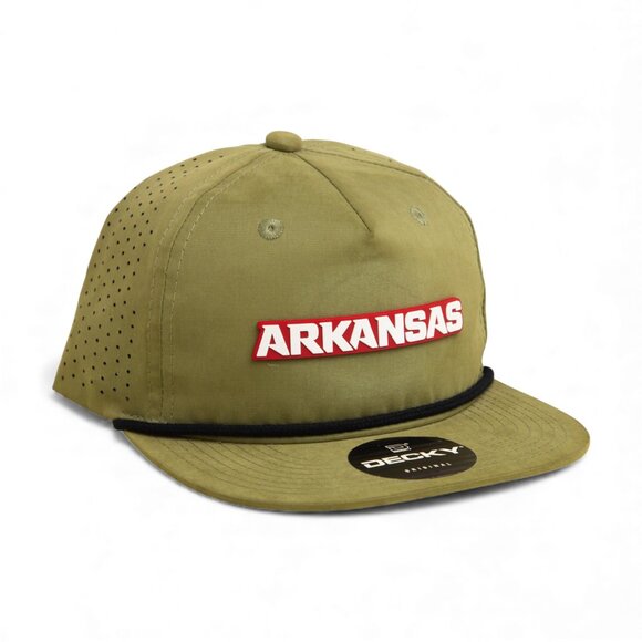 Arkansas Razorbacks ARKANSAS White 3D Perforated Rope Hat- Loden/ Black - Picture 1 of 3